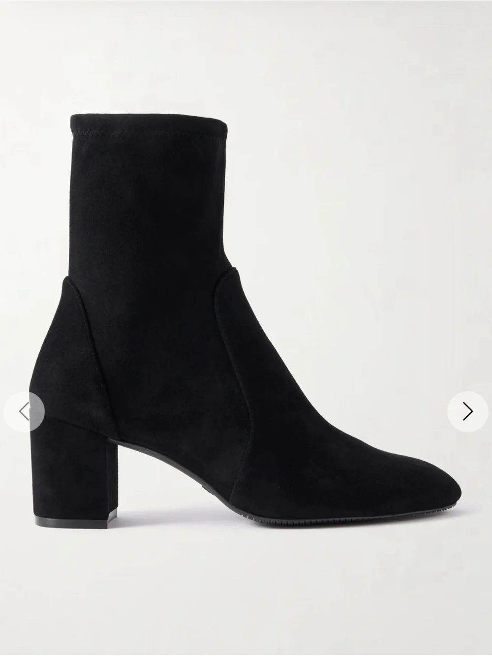 Stuart Weitzman Yuliana Black Suede Flareblock Heel Sock Boot